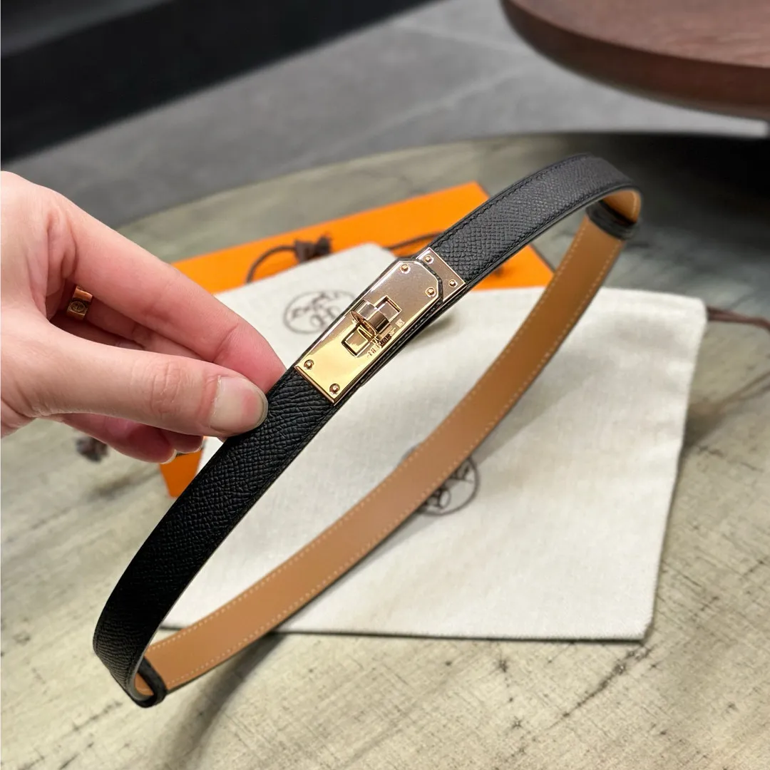 💰498💰Full package💰 💍Purchase level Hermes HERMES Kelly 18mm belt, stainless steel hardware, epsom original leather