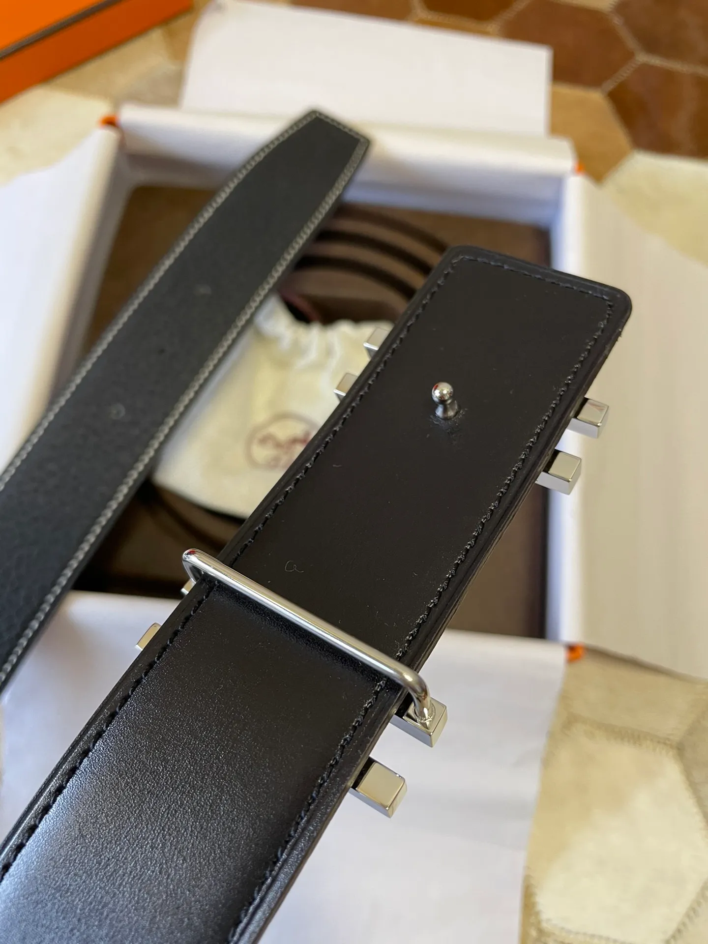 💍Purchasing agent Hermes zp order classic men's belt counter Togo leather with stainless steel duplex welding point buckle 3.8cm, practical and beautiful. P480