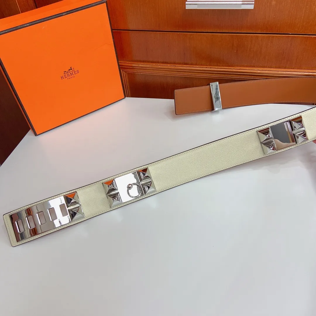 💰680💰Full package💰 💍Purchasing-grade Hermes HERMES 45mm belt and girdle, fine hardware, with palm-print calfskin, 5-hole adjustment. Sizes 75€ to 100€