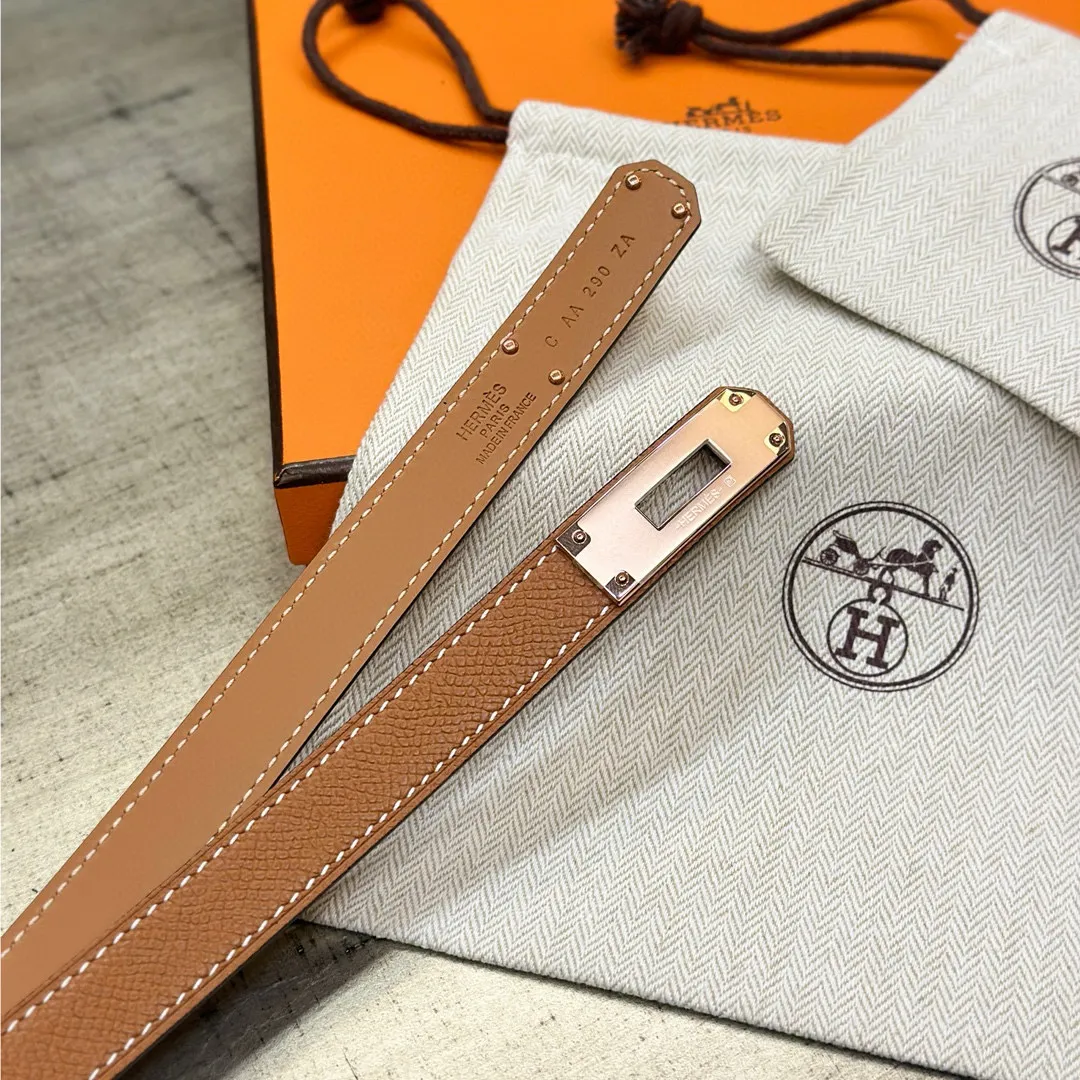 💰498💰Full package💰 💍Purchase level Hermes HERMES Kelly 18mm belt, stainless steel hardware, epsom original leather