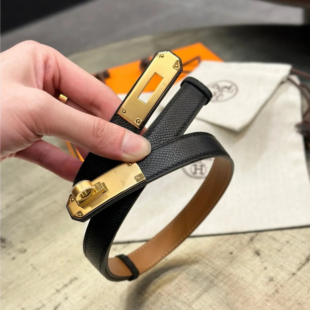 💰498💰Full package💰 💍Purchase level Hermes HERMES Kelly 18mm belt, stainless steel hardware, epsom original leather
