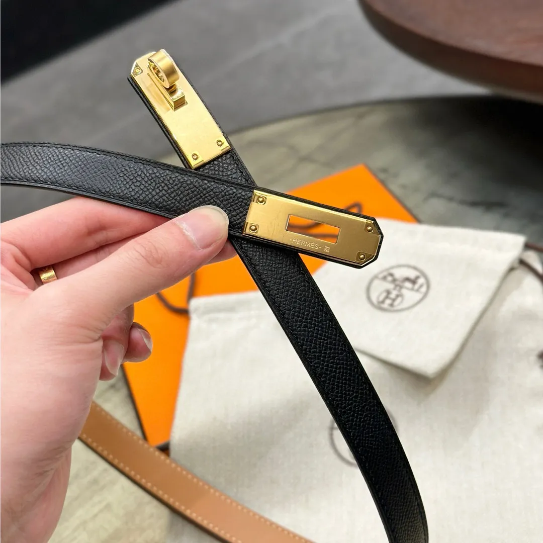 💰498💰Full package💰 💍Purchase level Hermes HERMES Kelly 18mm belt, stainless steel hardware, epsom original leather