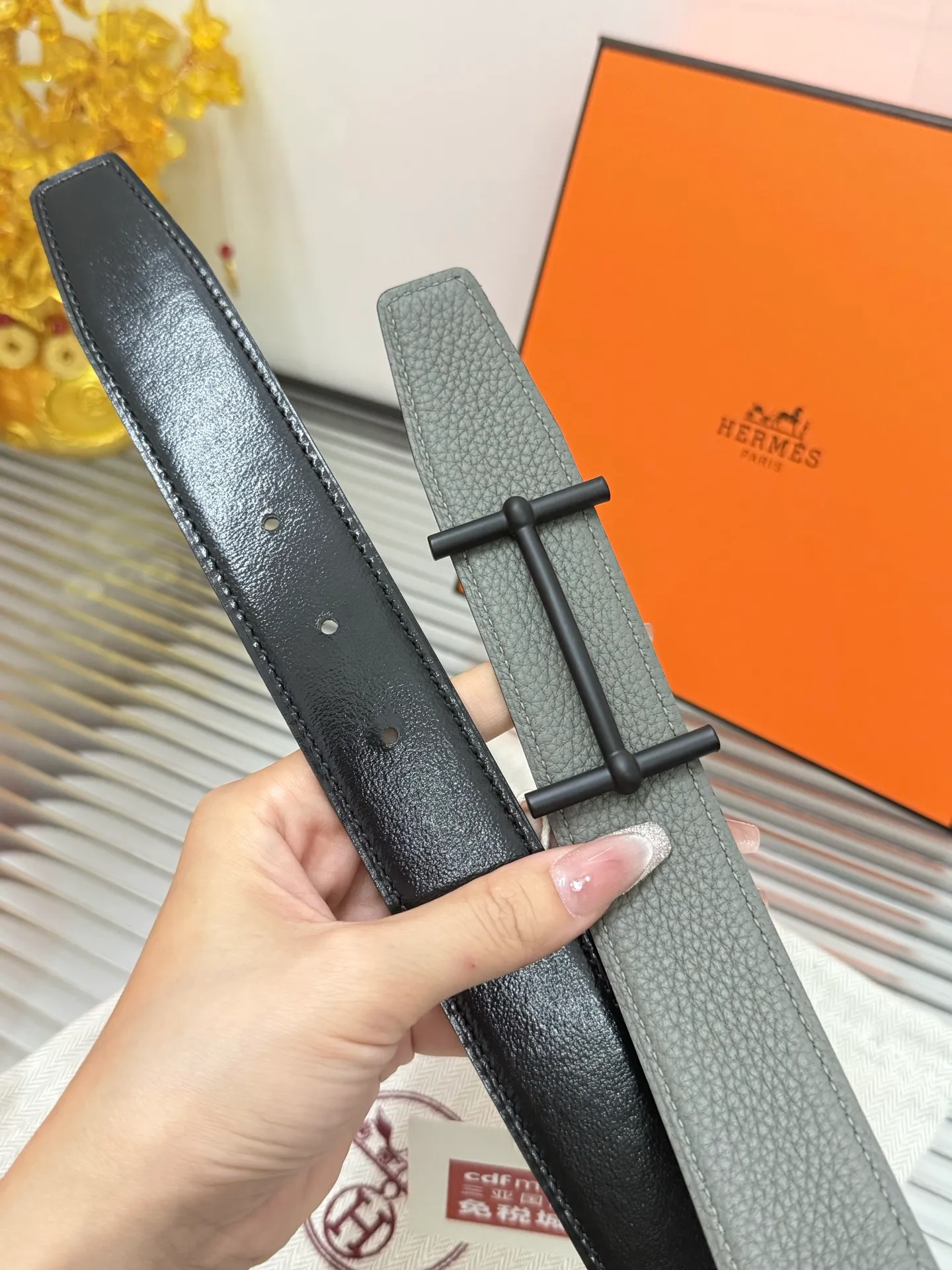 ✅Width: 𝟯.𝟮𝗰𝗺 ❑ Hermès can be used on both sides. Original imported 𝐓𝐎𝐆𝐎 calfskin + fine tungsten steel hardware buckle P480