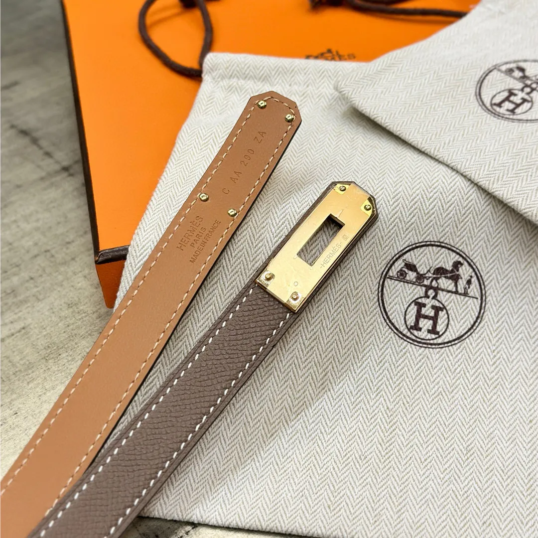 💰498💰Full package💰 💍Purchase level Hermes HERMES Kelly 18mm belt, stainless steel hardware, epsom original leather