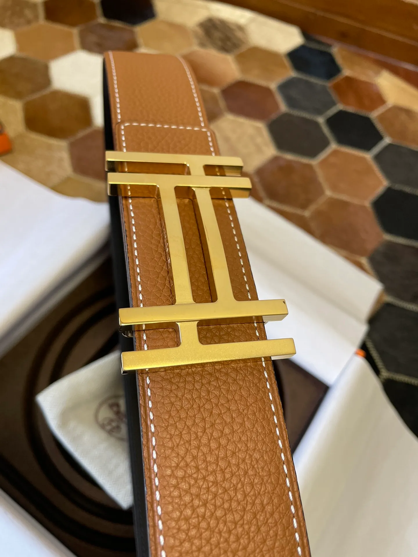 💍Purchasing agent Hermes zp order classic men's belt counter Togo leather with stainless steel duplex welding point buckle 3.8cm, practical and beautiful. P480