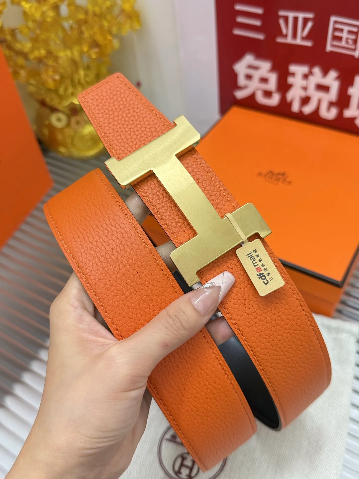 ✅Width: 𝟯.𝟴𝗰𝗺 ❑ Hermès "Duty Free Packaging" official website synchronized classic model, double-sided can be used, Italy 🇮🇹𝐒𝐢𝐫𝐩 original import 𝐓𝐎𝐆𝐎 calfskin + fine pure steel hardware buckle P480