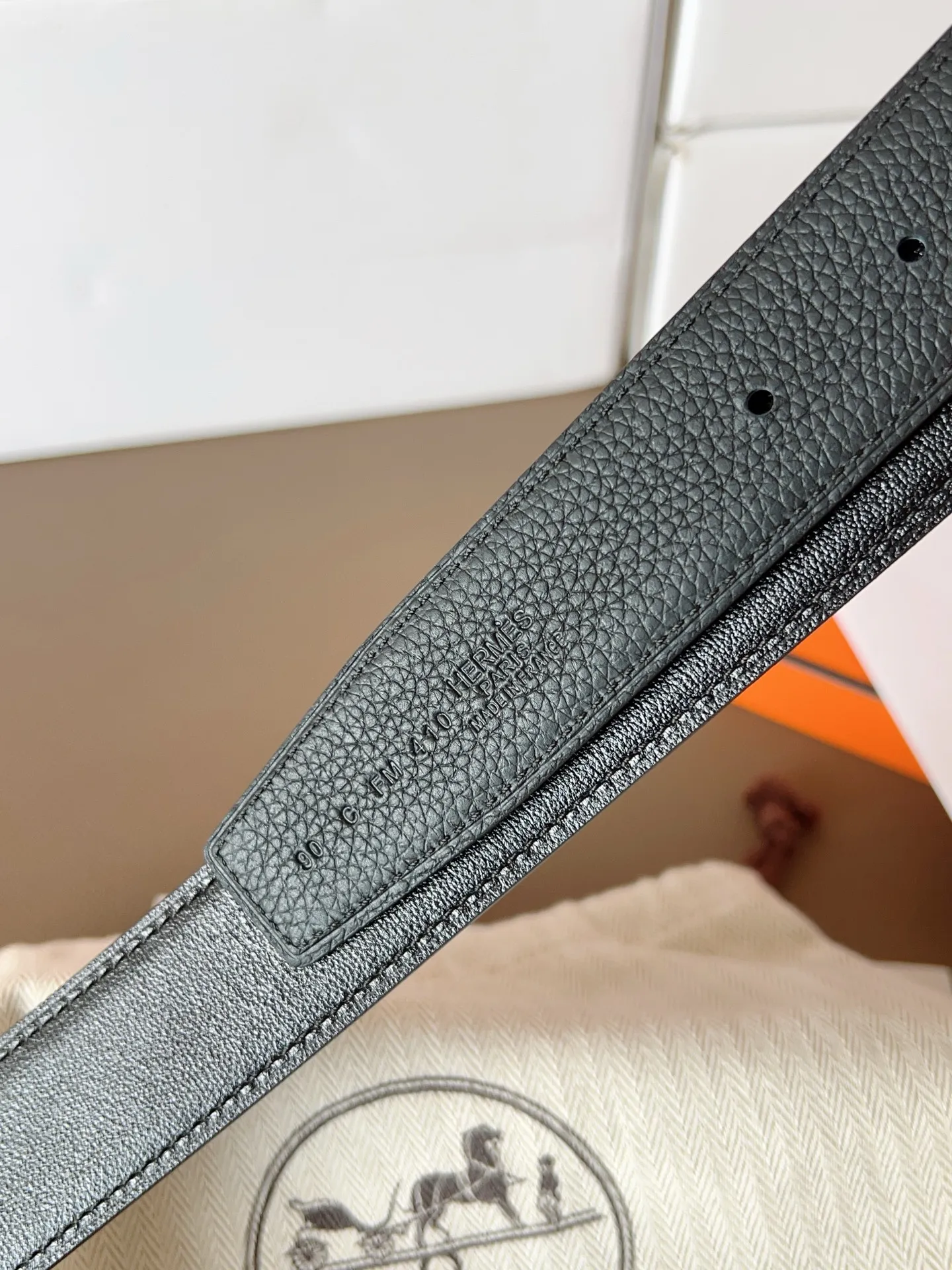 💰480💰Full set of packaging💰💍Purchase level Hermes "HERMES" new craftsmanship, original wiring 3.2cm, colors are black, earthy yellow, tin gray, coffee color, Prussian basket double-sided belt🇫🇷French original togo leather/A-grade steel buckle The quality is beyond doubt, there is no better, only the best,