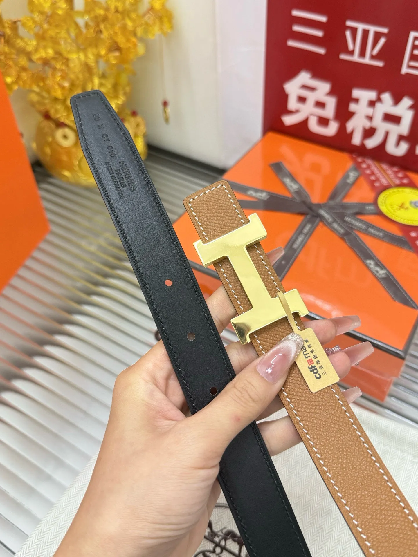 ✅Width: 𝟮.𝟰𝗰𝗺 ❑ Hermès double-sided, women’s narrow style, original imported 𝐓𝐎𝐆𝐎 calfskin + fine pure steel hardware buckle P440
