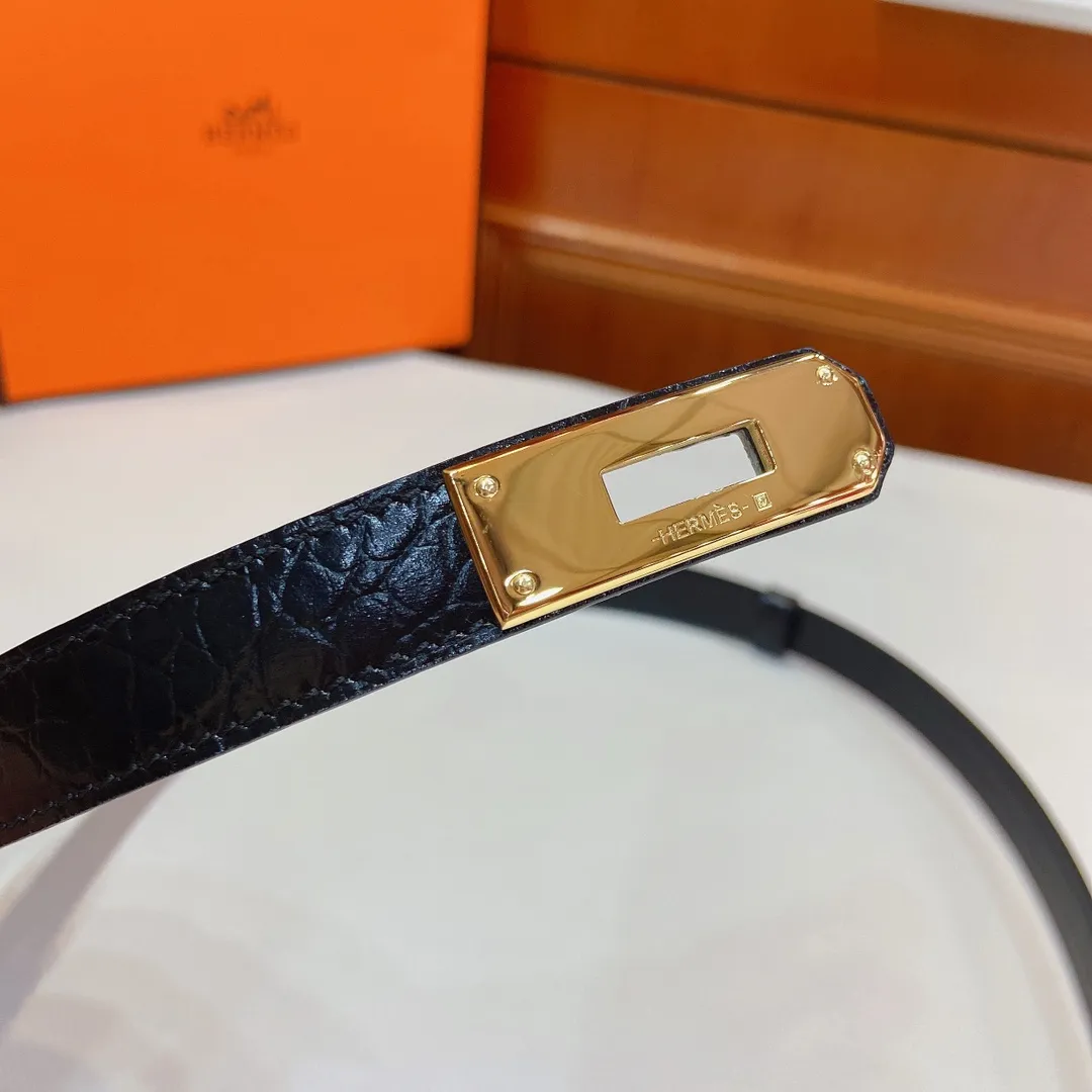 💰480💰Full package💰 💍Purchasing-grade HERMES Kelly 18mm belt, girdle, stainless steel hardware, with high-gloss crocodile pattern calfskin, elegant and fashionable, one-size-fits-all retractable