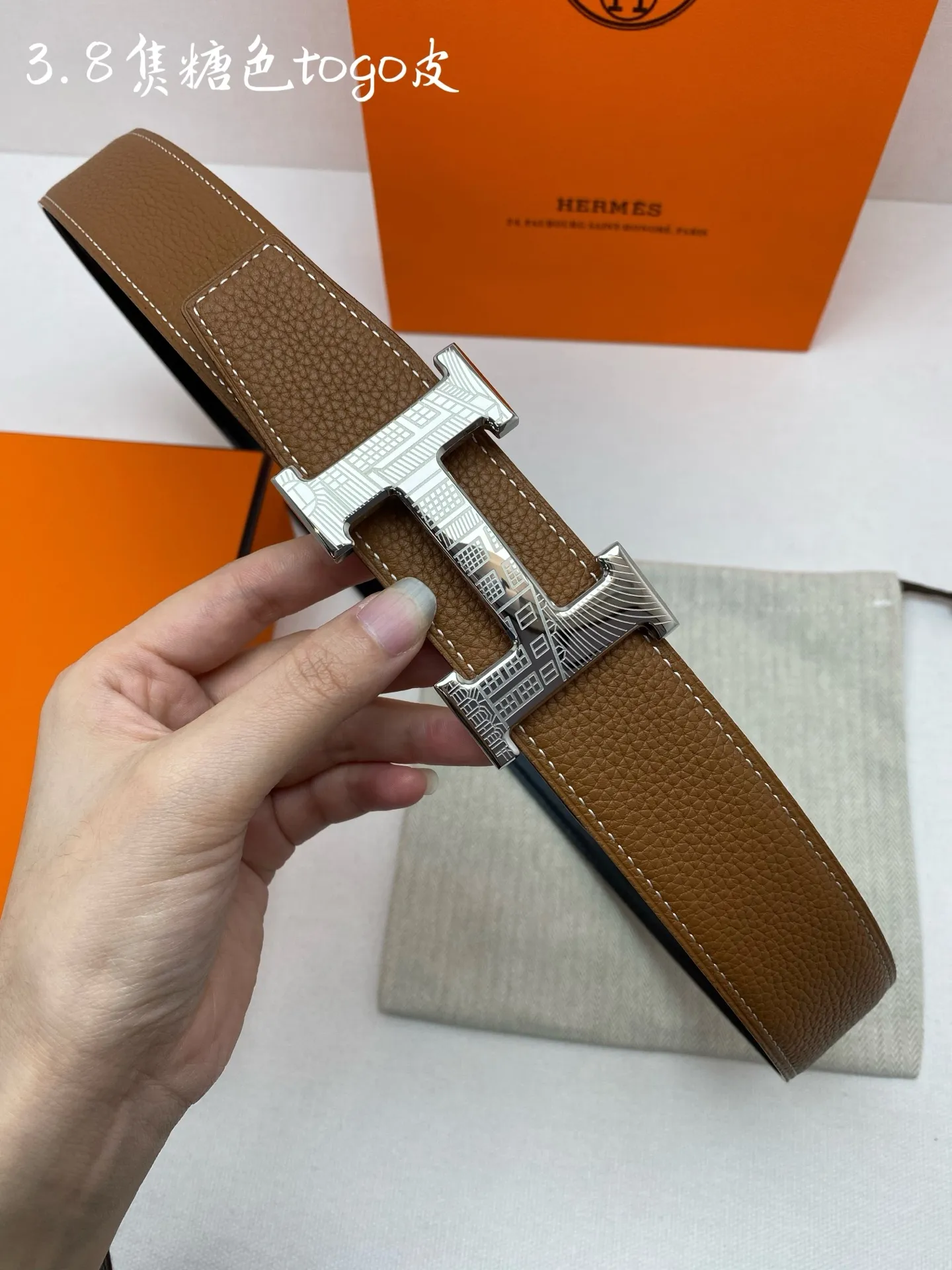 💰480💰Full set of packaging💰 💍Purchase level Hermes-H⚡️🌹BELT BUCKLE & REVERSIBLE LEATHER STRAP 76mm Hermes counter synchronization Imported epsom double-sided calfskin Stainless steel boutique hardware Double-sided available