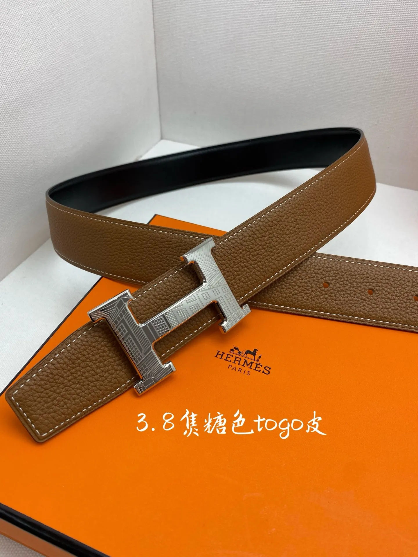 💰480💰Full set of packaging💰 💍Purchase level Hermes-H⚡️🌹BELT BUCKLE & REVERSIBLE LEATHER STRAP 76mm Hermes counter synchronization Imported epsom double-sided calfskin Stainless steel boutique hardware Double-sided available