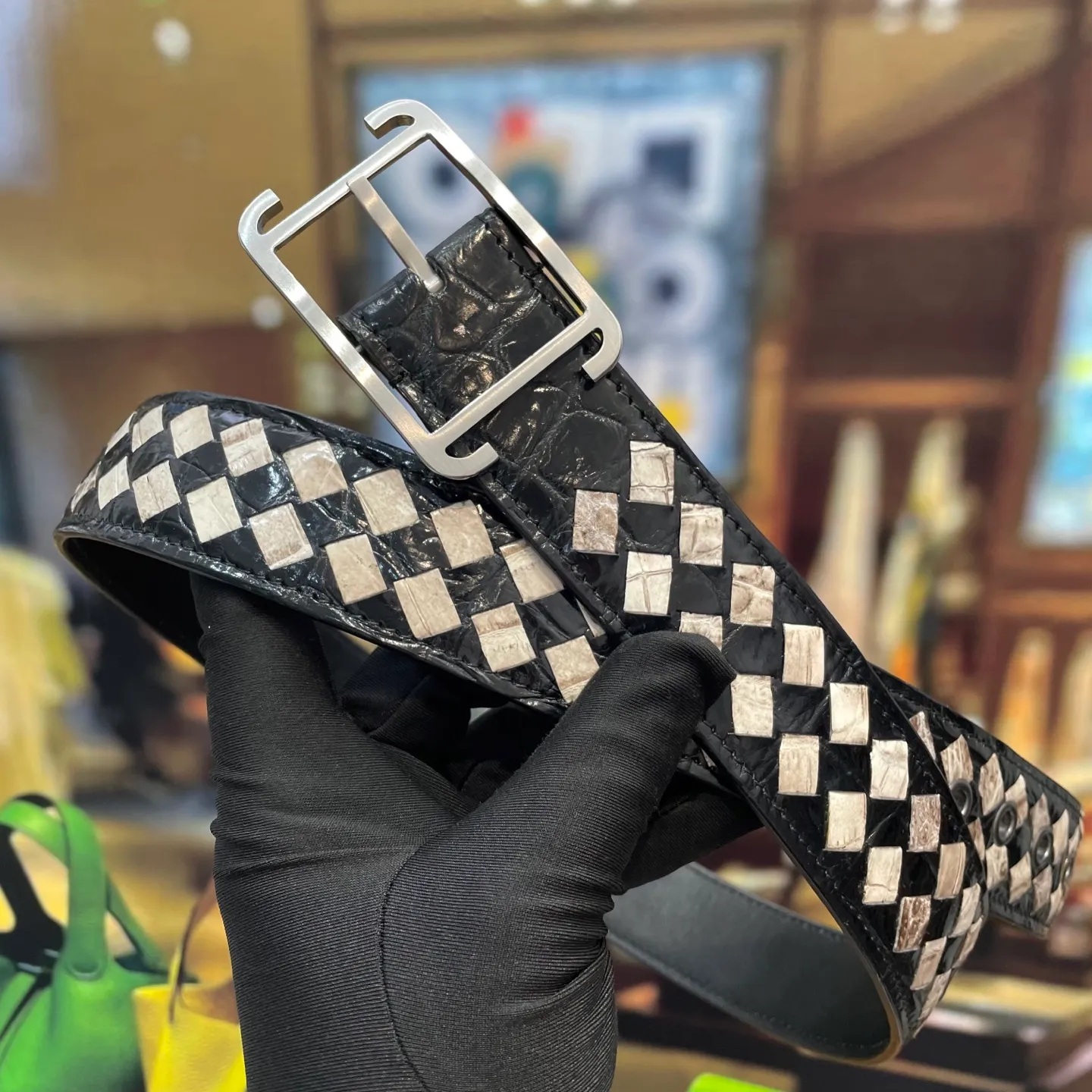 Hermes-🆕 🔥 Width 38mm boutique Classic black and white color combination Himalayan white and imported Nile crocodile 🐊 Braided 🐊 crocodile needle belt, casual yet elegant, high-end atmosphere, with boutique buckle, premium original quality, precision production