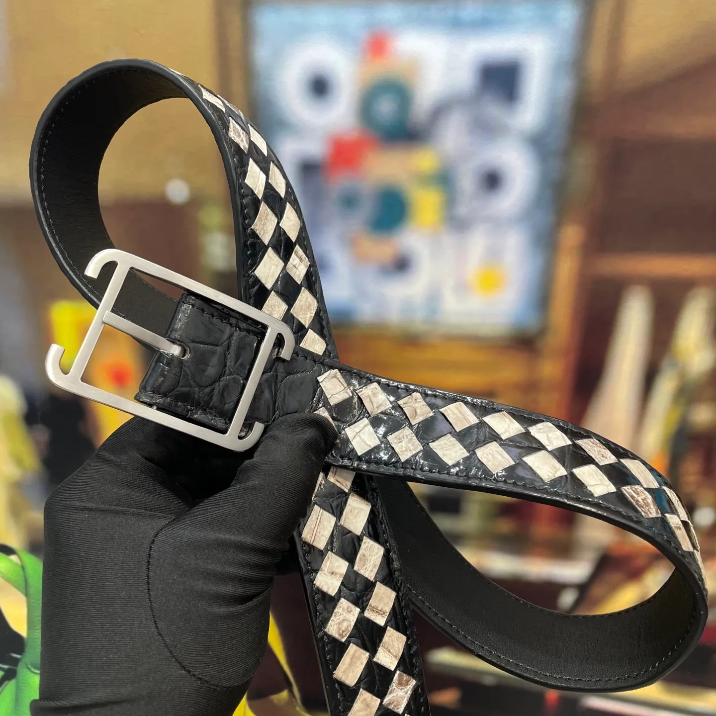Hermes-🆕 🔥 Width 38mm boutique Classic black and white color combination Himalayan white and imported Nile crocodile 🐊 Braided 🐊 crocodile needle belt, casual yet elegant, high-end atmosphere, with boutique buckle, premium original quality, precision production