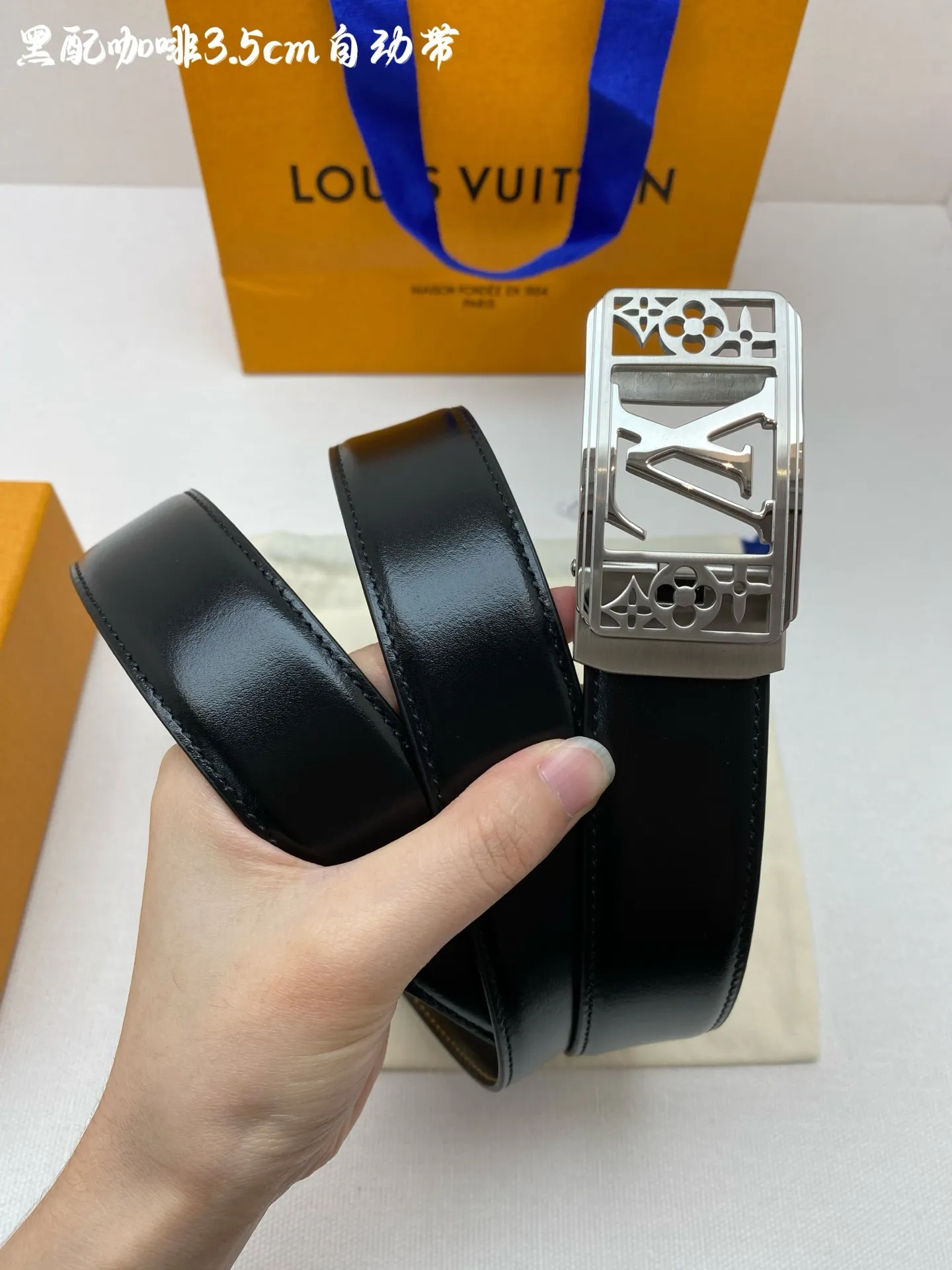 💰460💰Full package💰 💍Purchase grade LV⚡️🌹Men's automatic belt - width 3.5cm ⚡️🌹316 high-quality steel buckle, exquisitely crafted, soft to the touch, can be cut