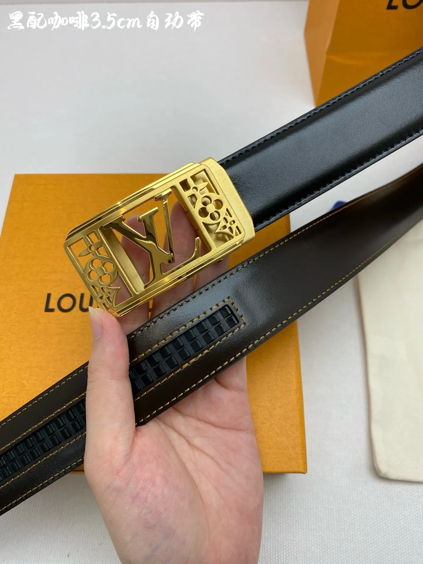 💰460💰Full package💰 💍Purchase grade LV⚡️🌹Men's automatic belt - width 3.5cm ⚡️🌹316 high-quality steel buckle, exquisitely crafted, soft to the touch, can be cut
