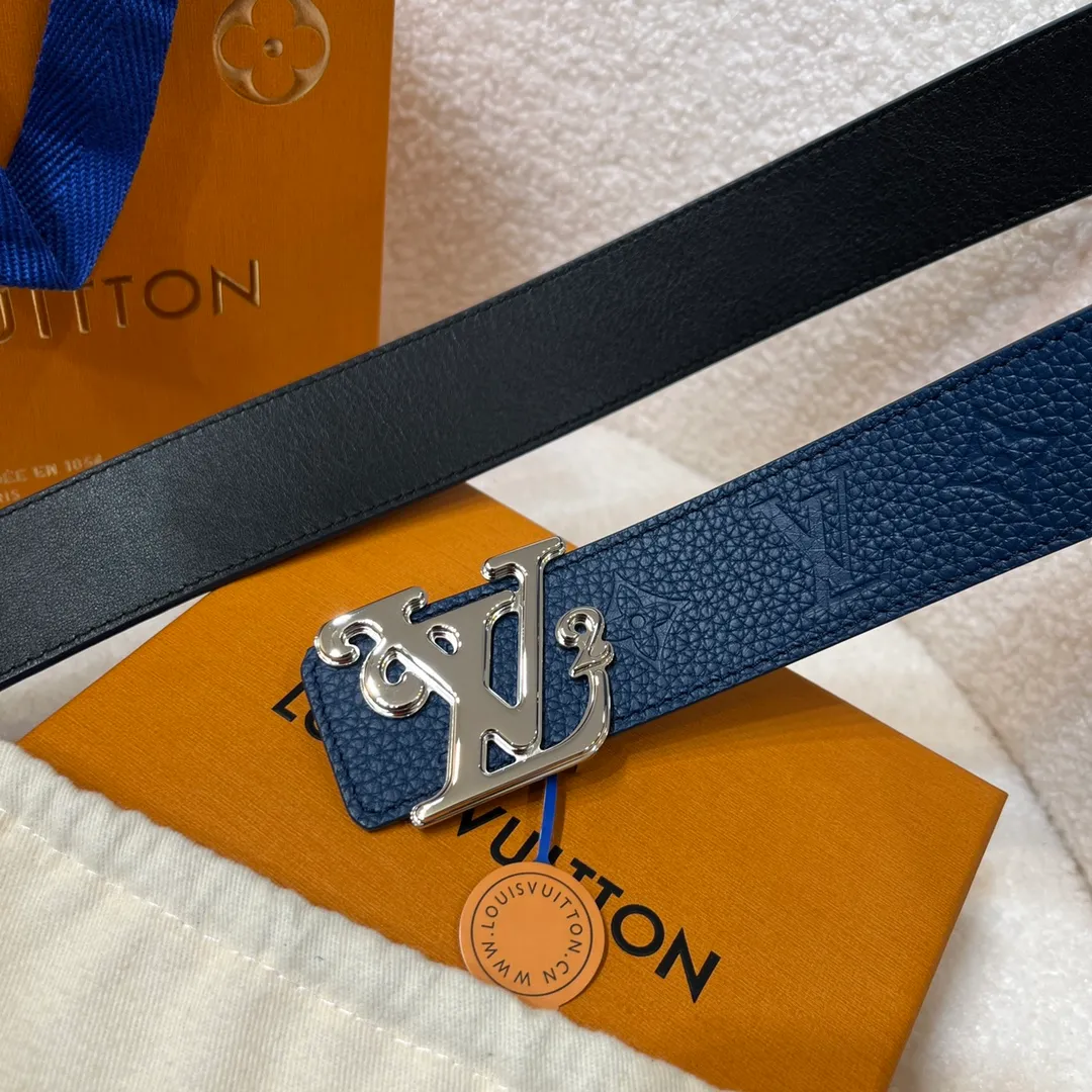 💰480💰Complete package💰 💍Purchase level, trendy men's wear, new belt LV NEW, width 4cm, the belt surface is made of imported Togo pebbles, embossed with floral patterns, pure black original calfskin bottom, feels great, matched with exquisite buckles of the same color as the belt, multi-color🉑choice