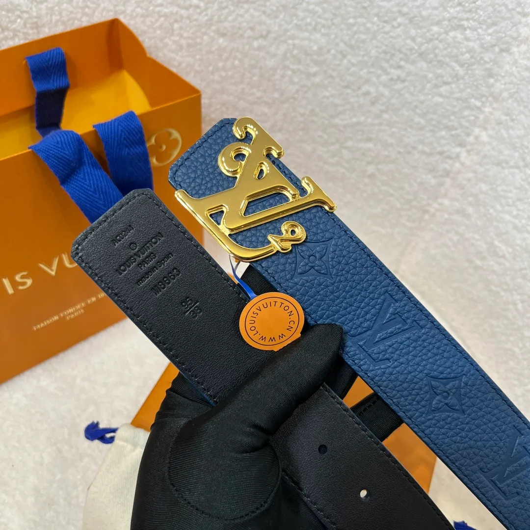 💰480💰Complete package💰 💍Purchase level, trendy men's wear, new belt LV NEW, width 4cm, the belt surface is made of imported Togo pebbles, embossed with floral patterns, pure black original calfskin bottom, feels great, matched with exquisite buckles of the same color as the belt, multi-color🉑choice