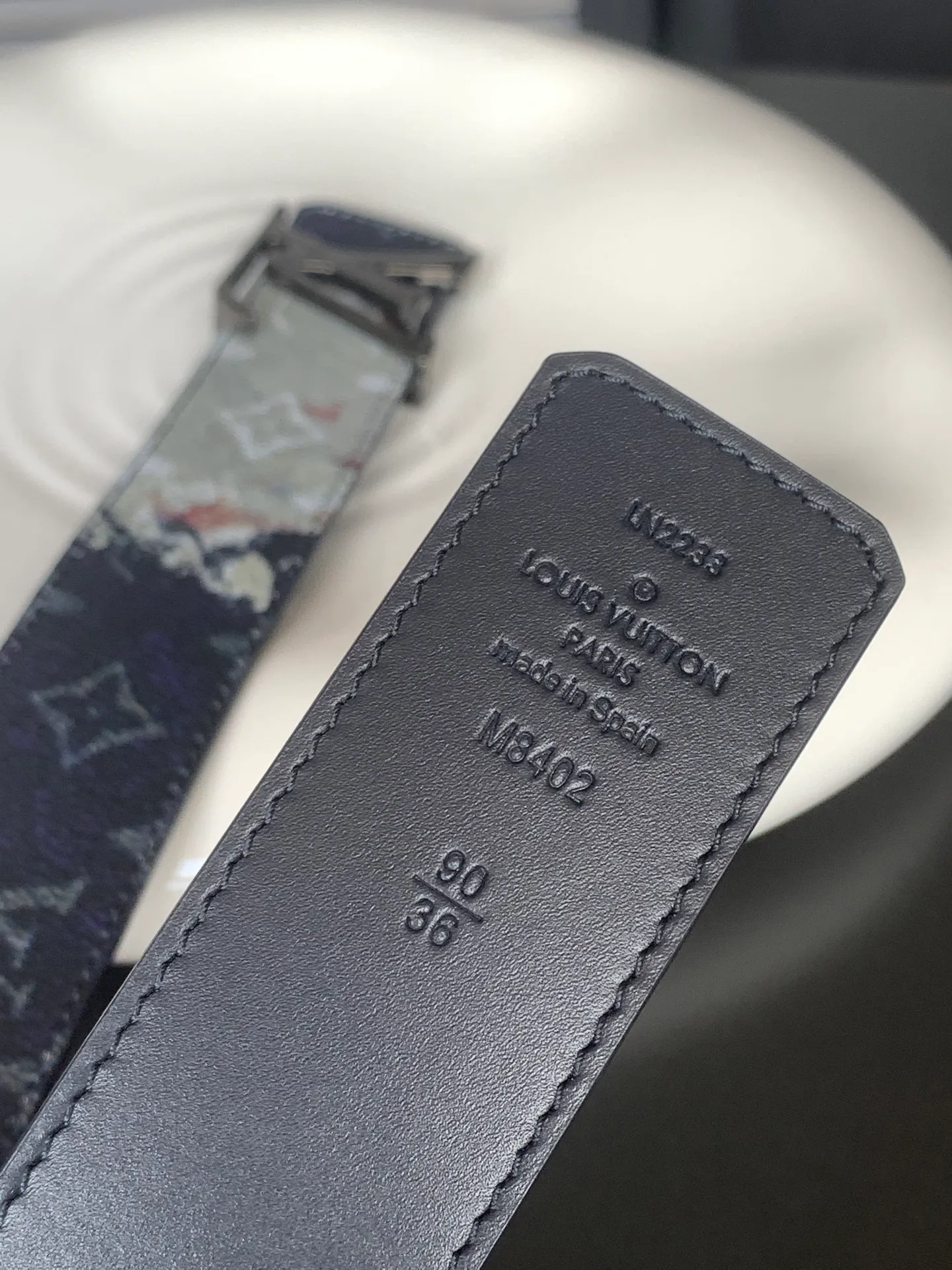 💰480💰Full package💰 💍Purchasing-grade LV belt 4.0cm wide, newly released Monogram Ink canvas presbyopia fabric, imported Italian plain calfskin lining, with new diamond-shaped LV letter buckle💓💓💓