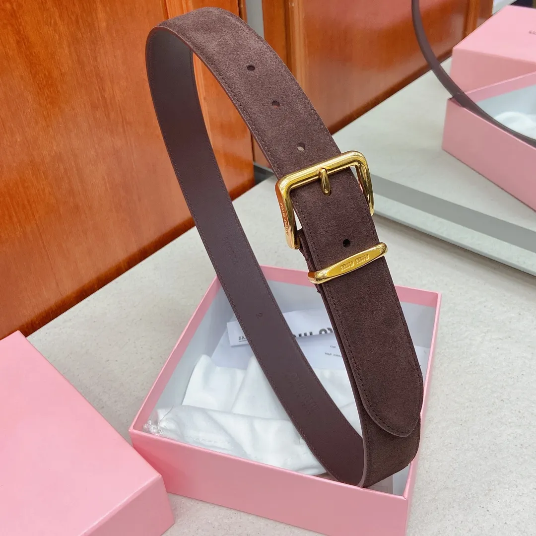 💰460💰Full package💰 💍Purchasing agent level Miumiu⚡️🌹New model, belt width 3.5cm, suede calfskin material pure copper metal buckle, minimalist style, design enhances style.