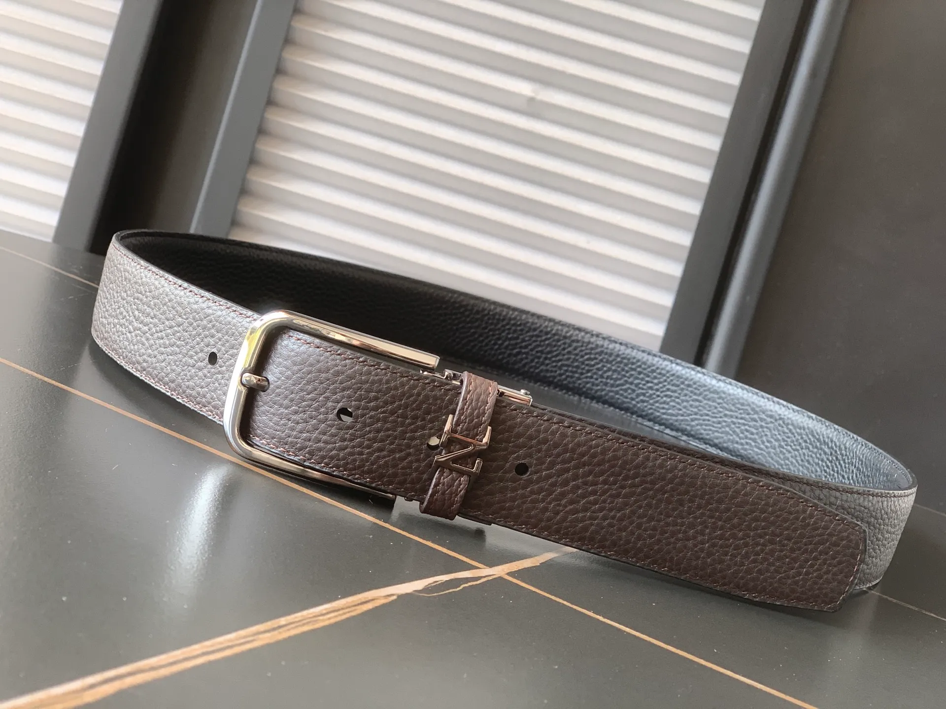 💰480💰Full package💰 💍Purchase level new style❤️Ermenegilido Zegne Zegna Belt Men's official website sells rotating buckle belt, double-sided leather, versatile for business and leisure💓💓💓