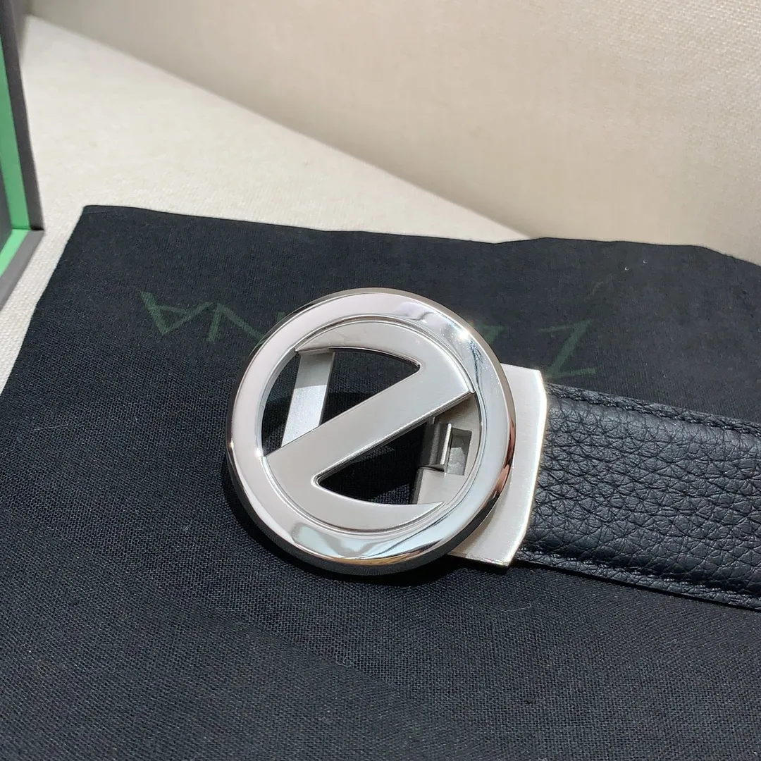 💰460💰Full package💰 💍Purchase level Ermenegildo Zegna men's automatic belt, classic Z-shaped metal automatic buckle, exquisite and subtle, very attractive 3.5cm