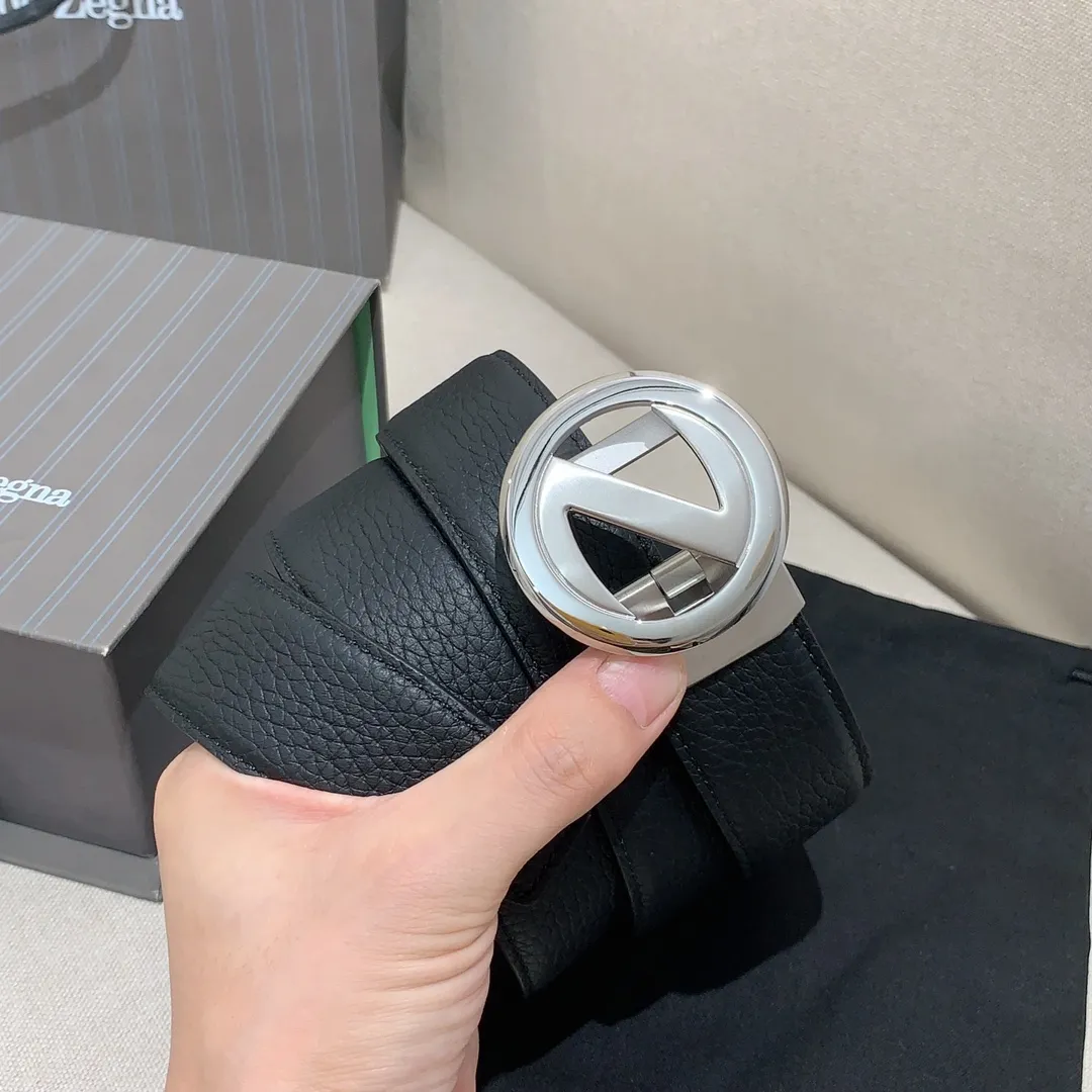 💰460💰Full package💰 💍Purchase level Ermenegildo Zegna men's automatic belt, classic Z-shaped metal automatic buckle, exquisite and subtle, very attractive 3.5cm