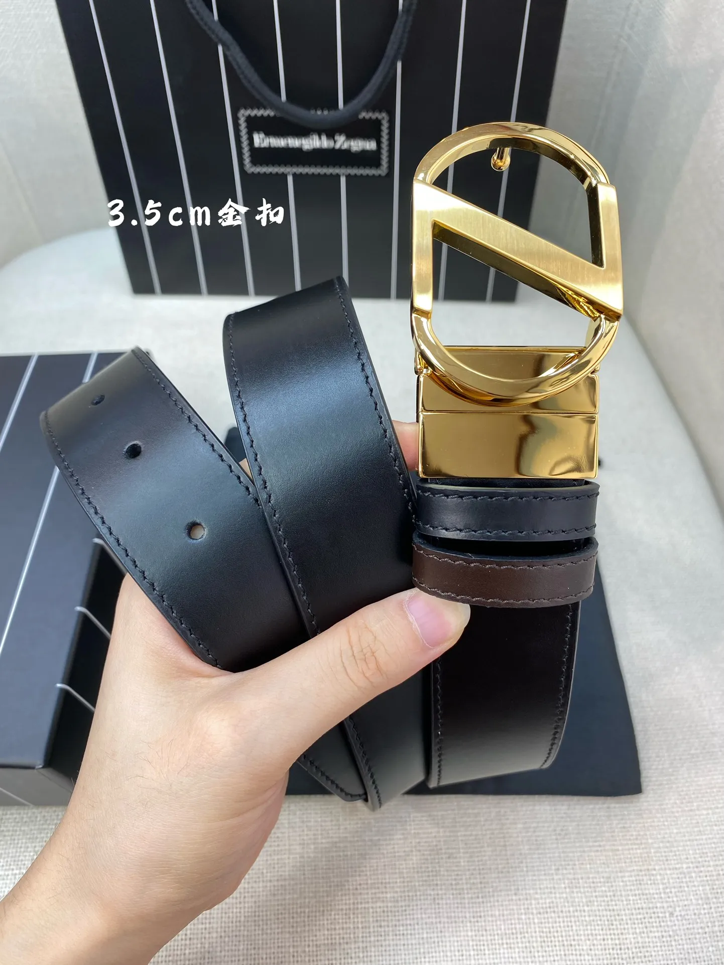 💰480💰Full package💰 💍Purchase level Ermenegildo Zegna men's belt - Width 35MM 316 quality buckle Seikoly crafted imported calfskin Unique design process Soft to the touch Can be cut