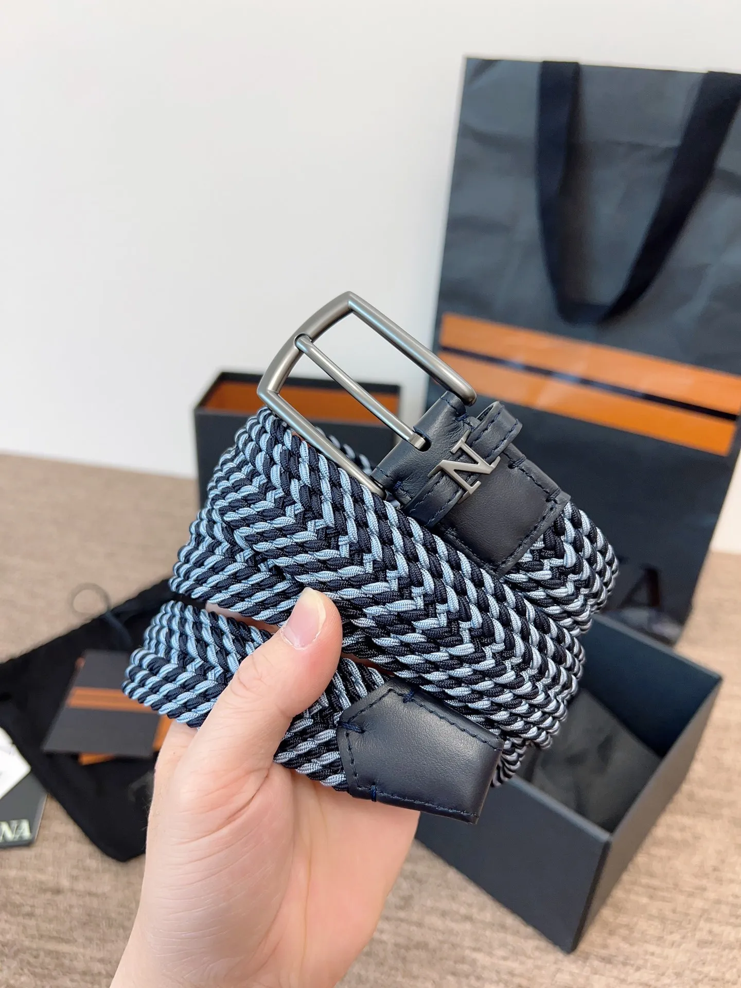 💰560💰Full package💰 💍Purchase level Zegna⚡️🌹Out of stock king - Ermenegildo Zegna fabric elastic belt, comfortable and generous⚡️🌹Fashionable and low-key, the favorite of big guys