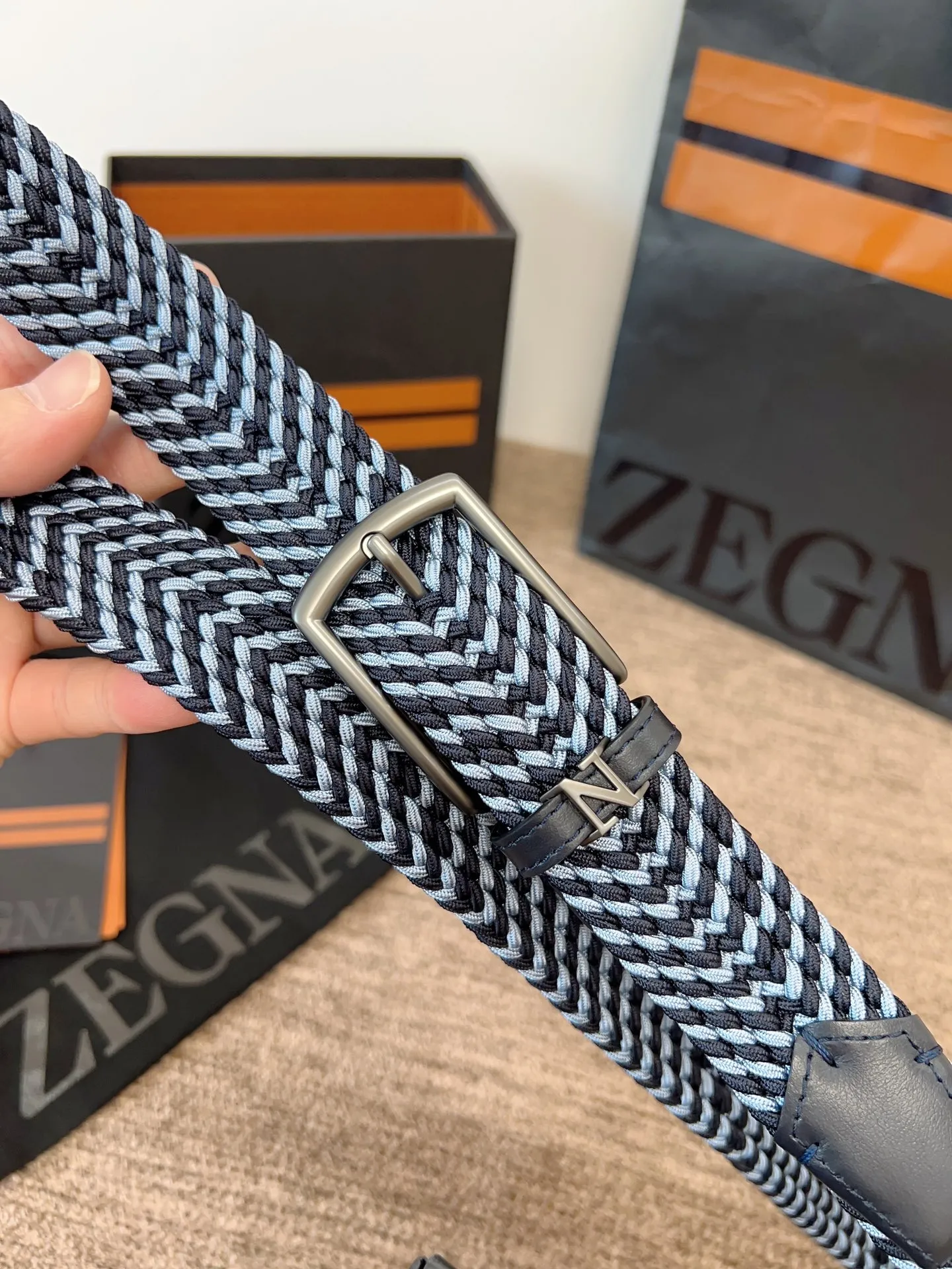💰560💰Full package💰 💍Purchase level Zegna⚡️🌹Out of stock king - Ermenegildo Zegna fabric elastic belt, comfortable and generous⚡️🌹Fashionable and low-key, the favorite of big guys