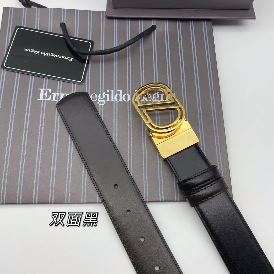 💰460💰Full package💰💍Purchasing agent Ermenegildo Zegna (NFC) 3.5cm advanced customized men's belt. You can choose and match it by yourself. Double-sided first-layer cowhide, real material, very textured, fashionable and classic without losing style, you can cut it by yourself!