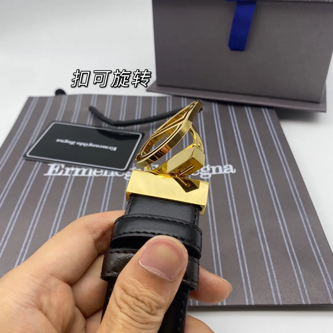 💰460💰Full package💰💍Purchasing agent Ermenegildo Zegna (NFC) 3.5cm advanced customized men's belt. You can choose and match it by yourself. Double-sided first-layer cowhide, real material, very textured, fashionable and classic without losing style, you can cut it by yourself!