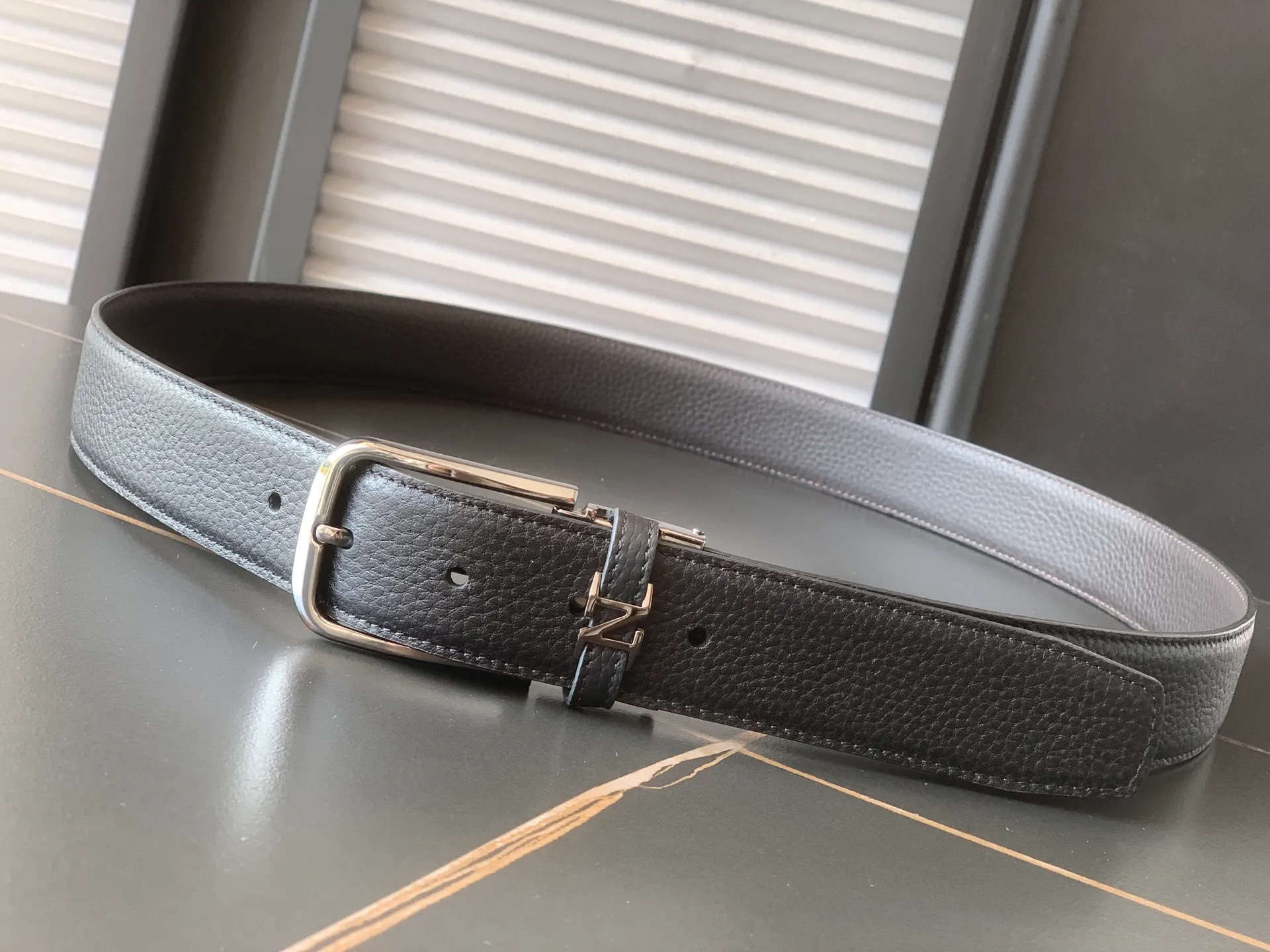 💰480💰Full package💰 💍Purchase level new style❤️Ermenegilido Zegne Zegna Belt Men's official website sells rotating buckle belt, double-sided leather, versatile for business and leisure💓💓💓