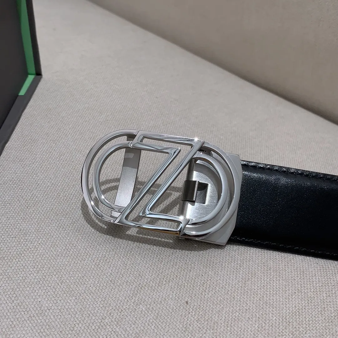 💰460💰Full package💰 💍Purchase level Ermenegildo Zegna men's automatic belt, classic Z-shaped metal automatic buckle, exquisite and subtle, very attractive 3.5cm