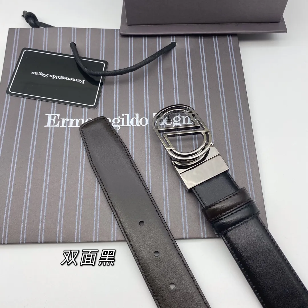 💰460💰Full package💰💍Purchasing agent Ermenegildo Zegna (NFC) 3.5cm advanced customized men's belt. You can choose and match it by yourself. Double-sided first-layer cowhide, real material, very textured, fashionable and classic without losing style, you can cut it by yourself!