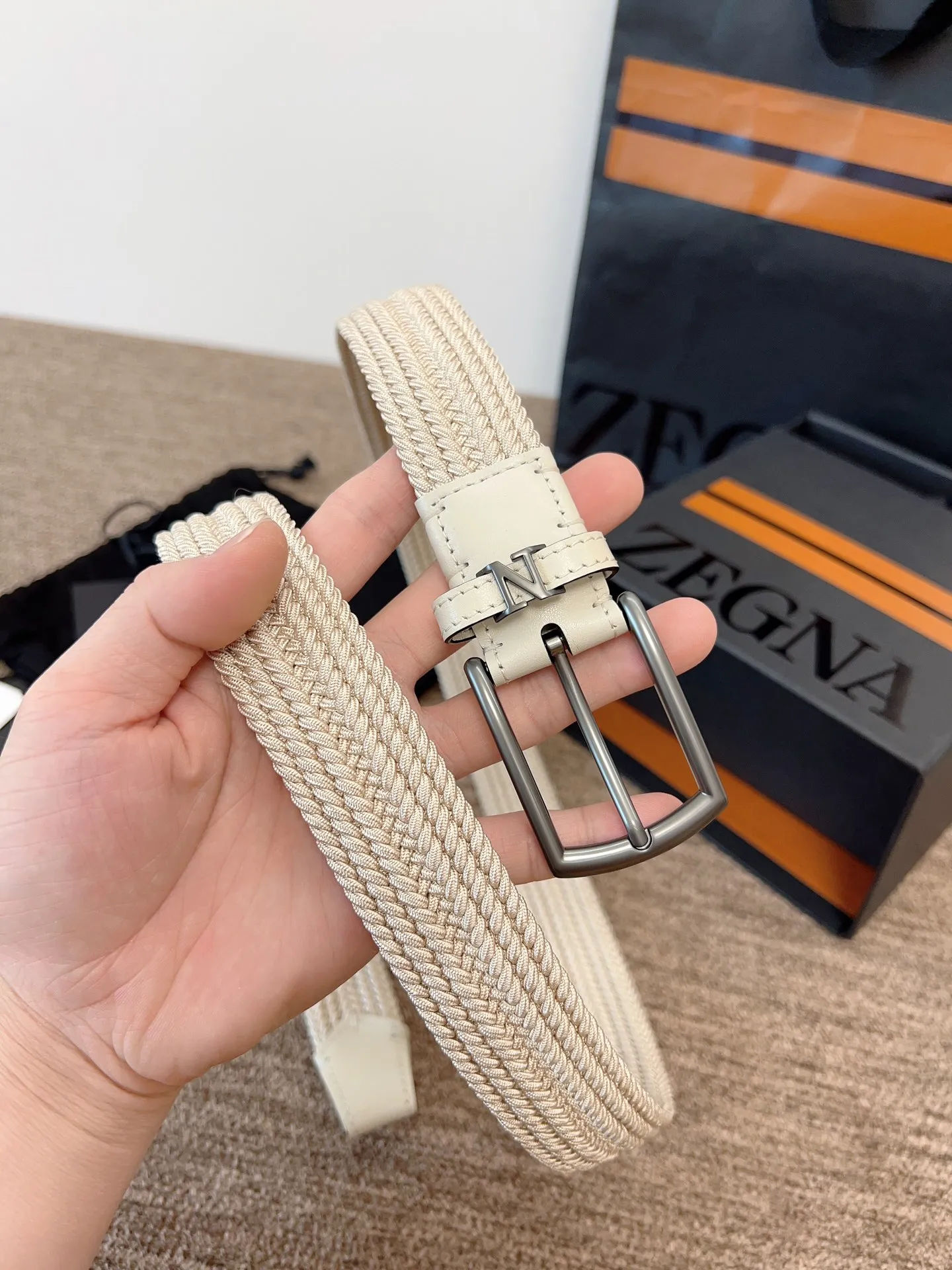 💰560💰Full package💰 💍Purchase level Zegna⚡️🌹Out of stock king - Ermenegildo Zegna fabric elastic belt, comfortable and generous⚡️🌹Fashionable and low-key, the favorite of big guys