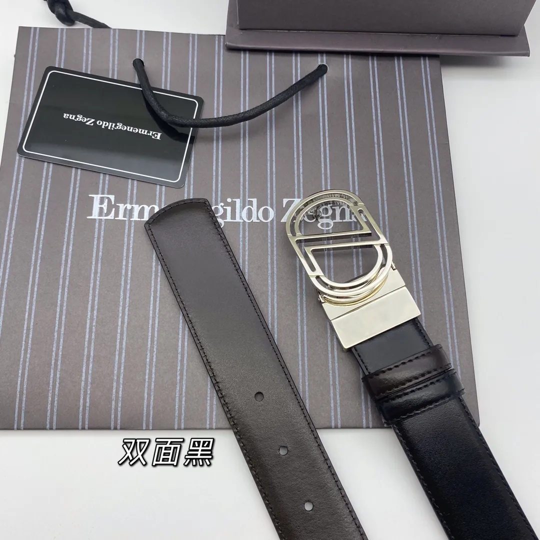 💰460💰Full package💰💍Purchasing agent Ermenegildo Zegna (NFC) 3.5cm advanced customized men's belt. You can choose and match it by yourself. Double-sided first-layer cowhide, real material, very textured, fashionable and classic without losing style, you can cut it by yourself!