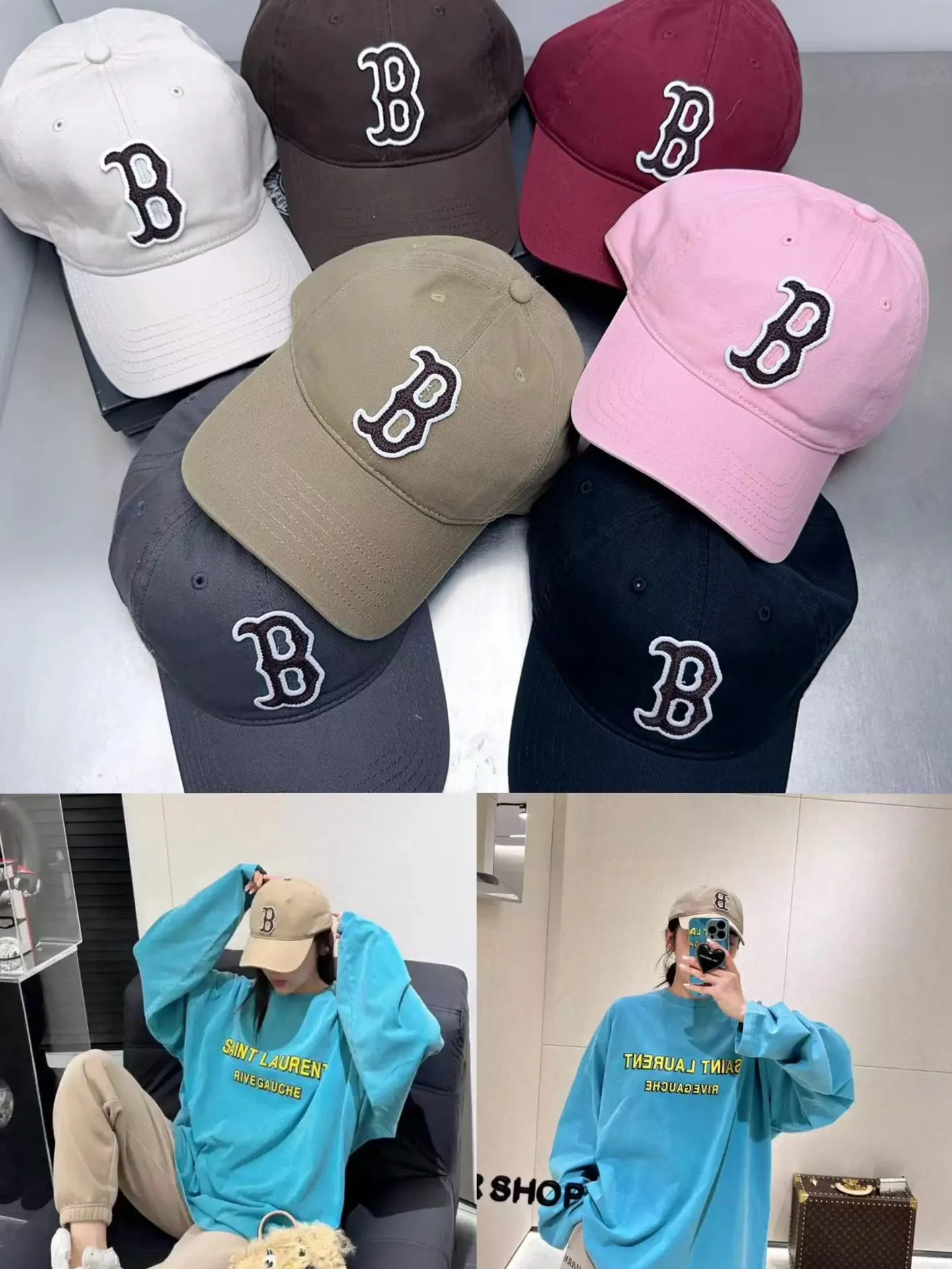 B Paris soft top baseball cap
