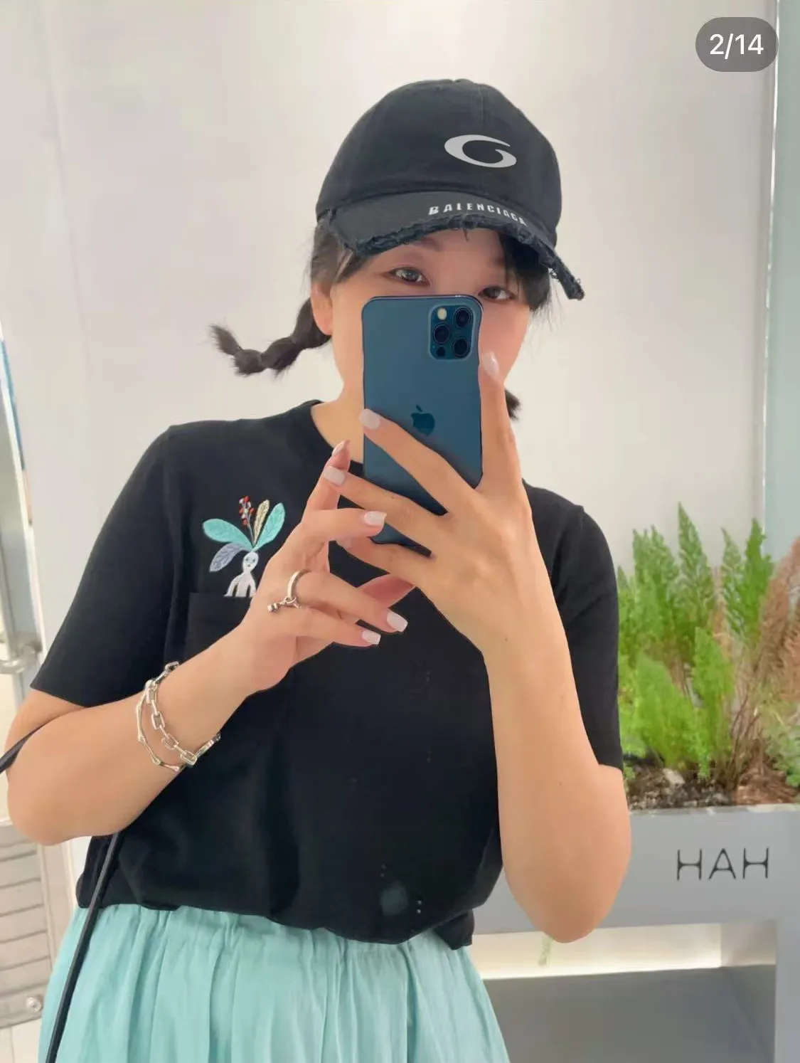 Balenciaga fur-edged baseball cap