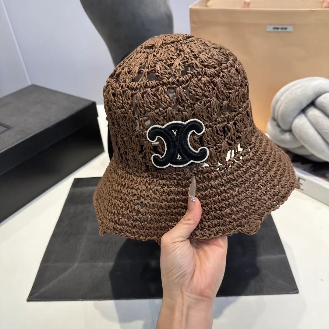 P70 Celine's new handhook bucket hat, forest girl style bucket hat, jacquard hollow, artistic sense