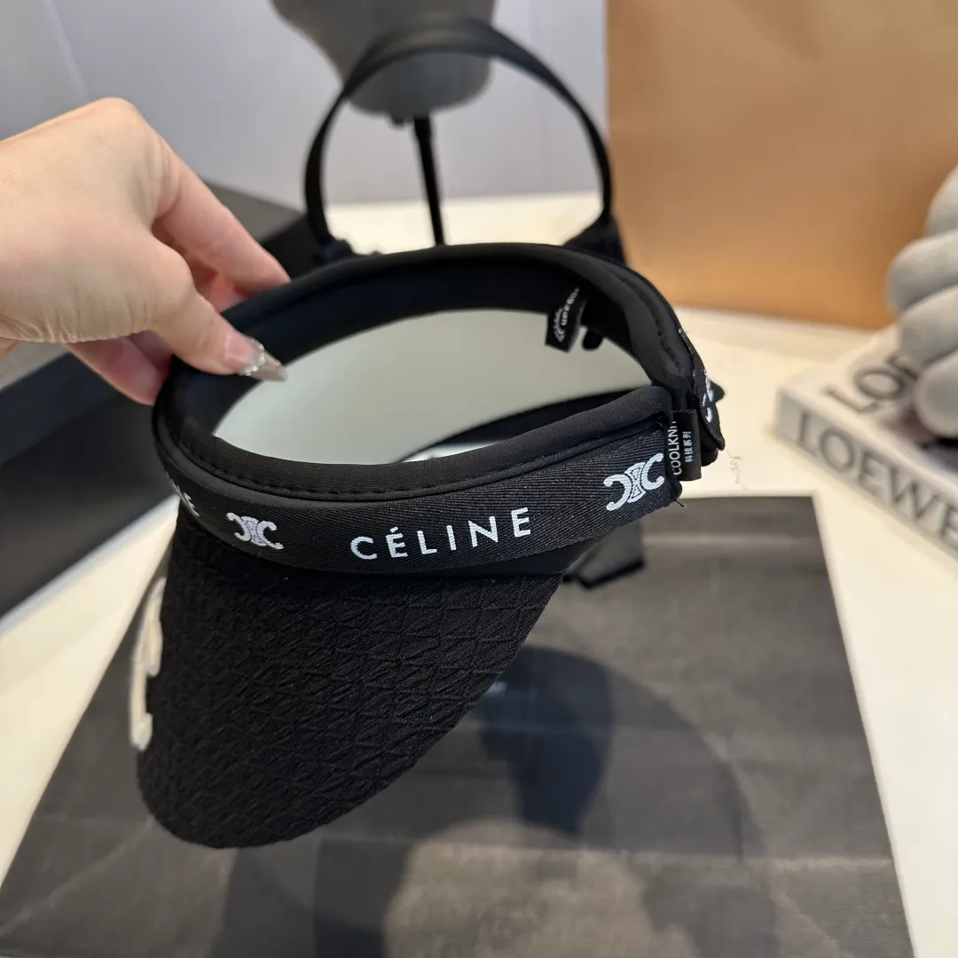 P54 Celine Arc de Triomphe empty top duck tongue sun hat for women spring and summer sun protection UV versatile straw hat letter new style