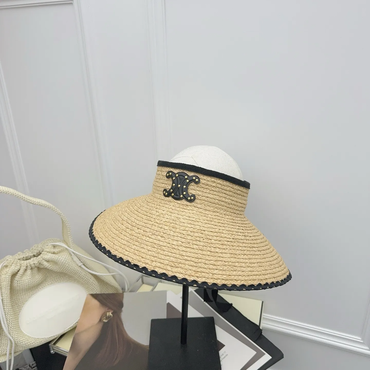 CELINE raffia new empty top hat‼ ️ High-grade imported grass🌿