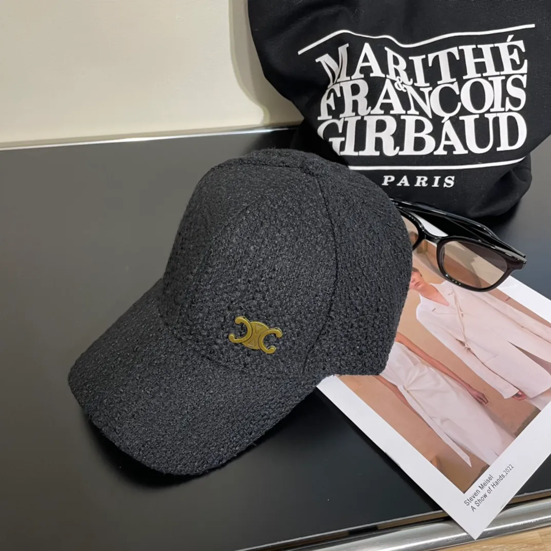 P60 Celine's new counter synchronized small fragrance style tweed baseball cap🧢Full details, celebrity style, super brand, easy to match!