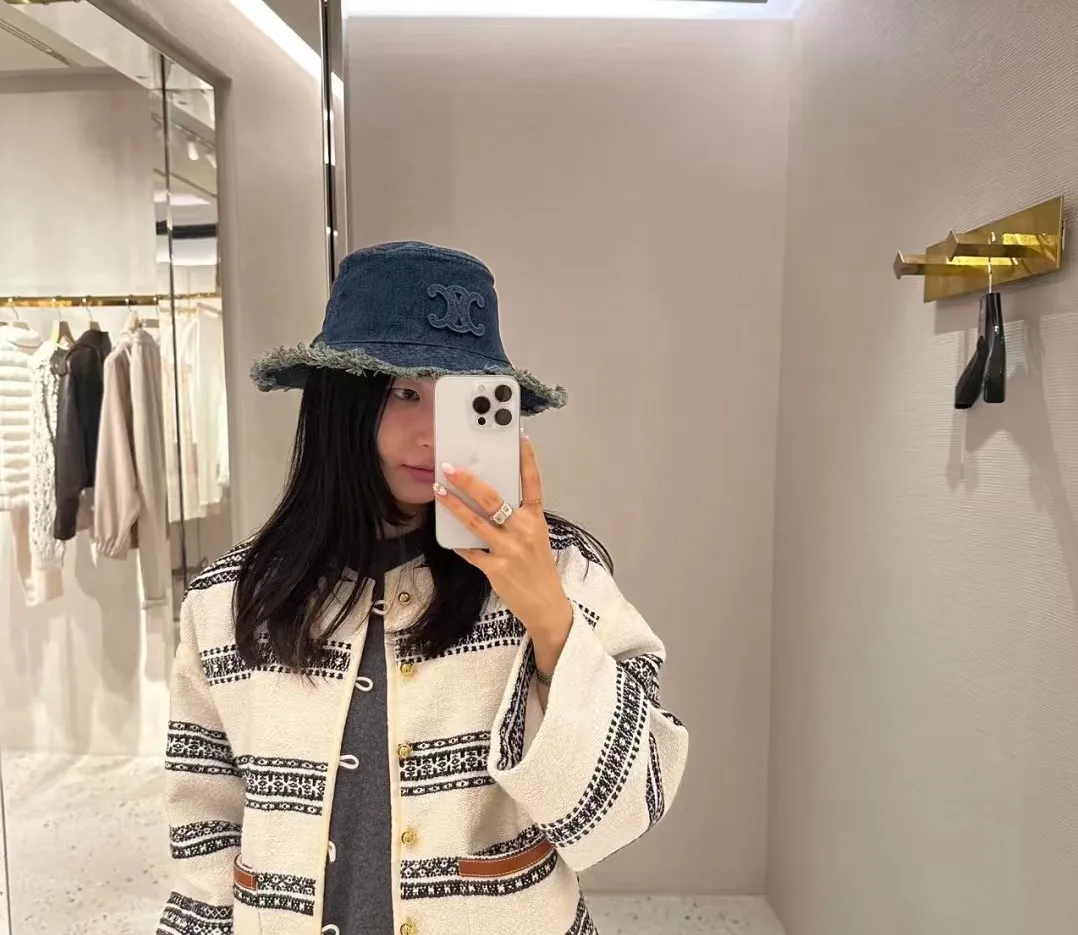 P56 Celine denim bucket hat, head circumference 57cm
