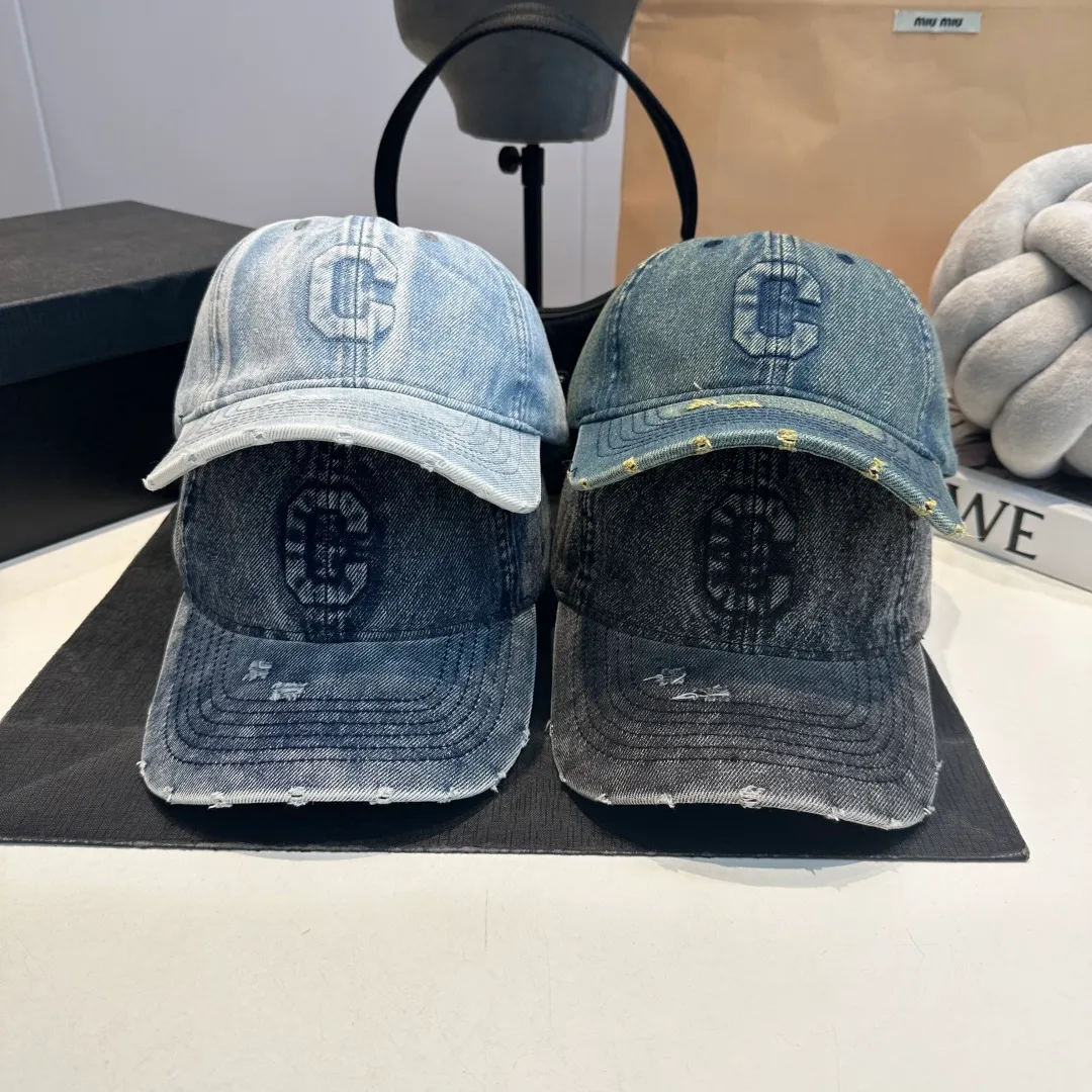 P56 CELINE washed ripped denim baseball cap 🎩 Original quality, very popular 🔥 Very exquisite craftsmanship [Love] High-end and classy, ​​low-key luxury, easy to carry