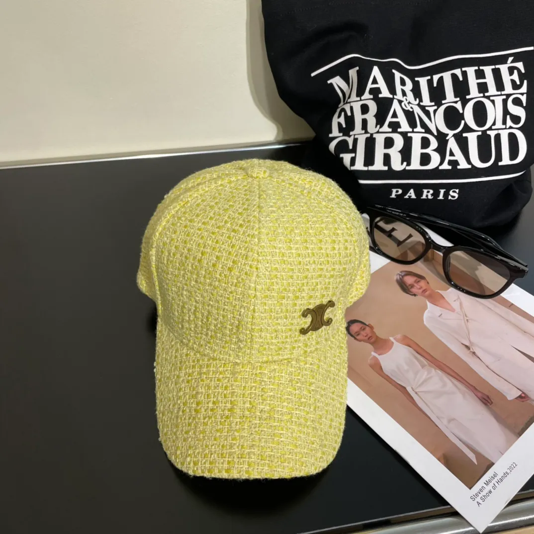 P60 Celine's new counter synchronized small fragrance style tweed baseball cap🧢Full details, celebrity style, super brand, easy to match!