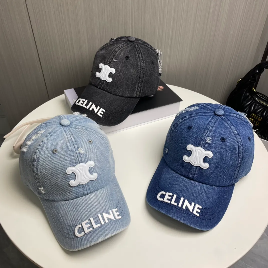 P56💛 Comes with dust bag [CELINE Celine] new denim baseball cap🧢, a must-have and easy to match when going out, hurry up and get it!