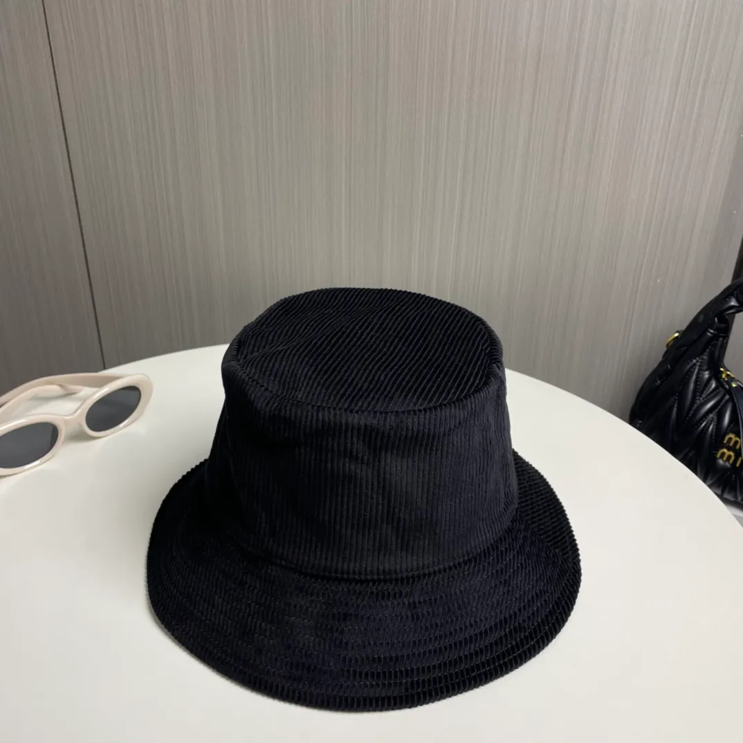 P90🔥Celine high version official website latest model🆕corduroy vertical pattern fisherman hat for women, autumn and winter fashion brand versatile retro trend