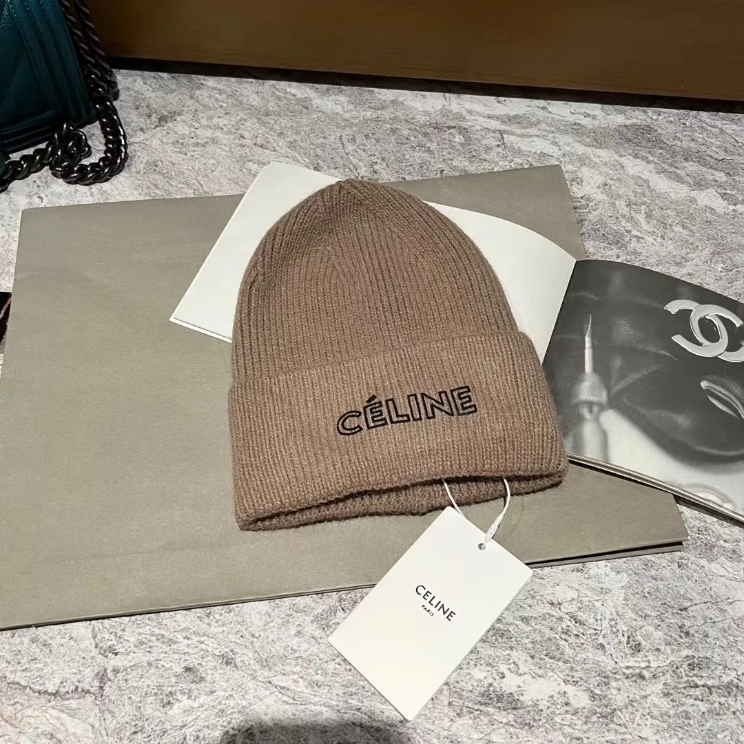CELINE rabbit fur knitted hat