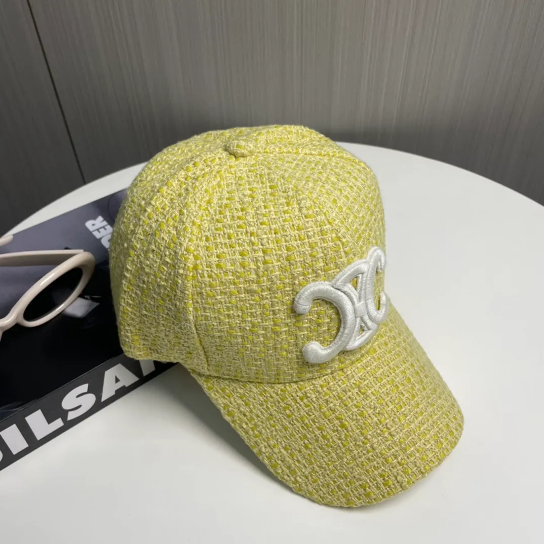 P66 Celine's new counter synchronized small fragrance style tweed baseball cap🧢Full details, celebrity style, super brand, easy to match!