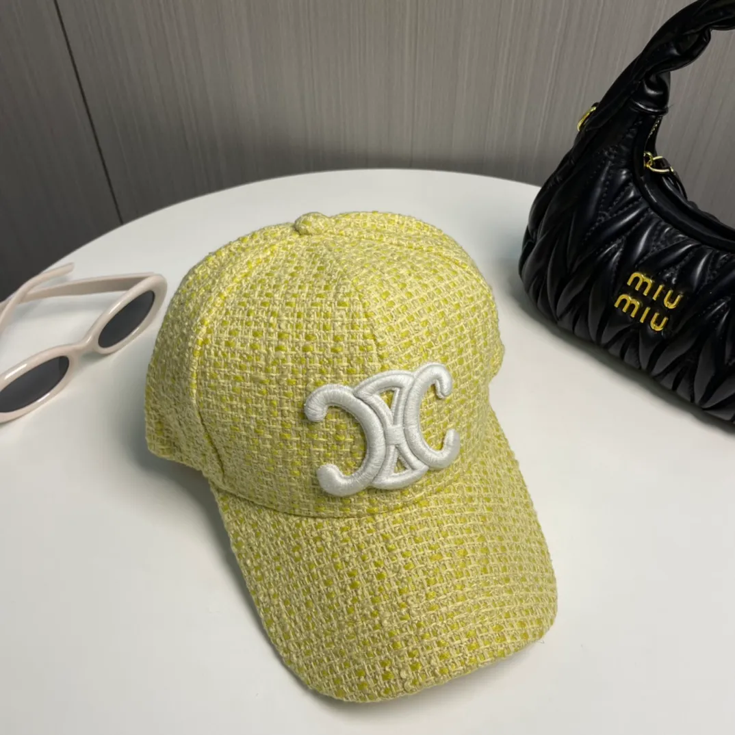 P66 Celine's new counter synchronized small fragrance style tweed baseball cap🧢Full details, celebrity style, super brand, easy to match!